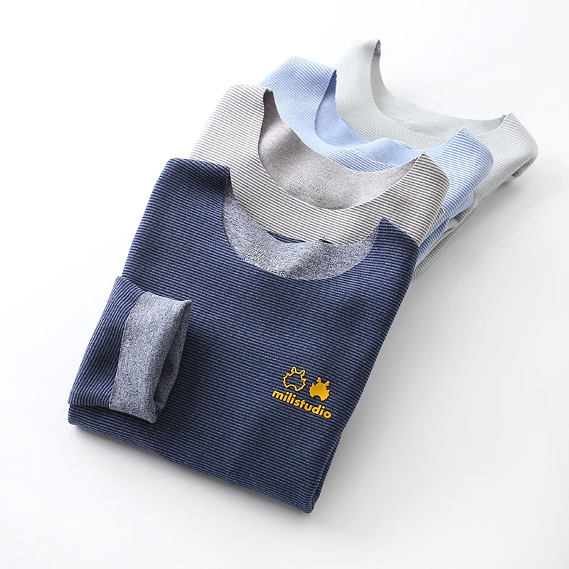 男童保暖上衣无痕内穿儿童德绒贴身秋衣加绒女童无骨长袖WY2867