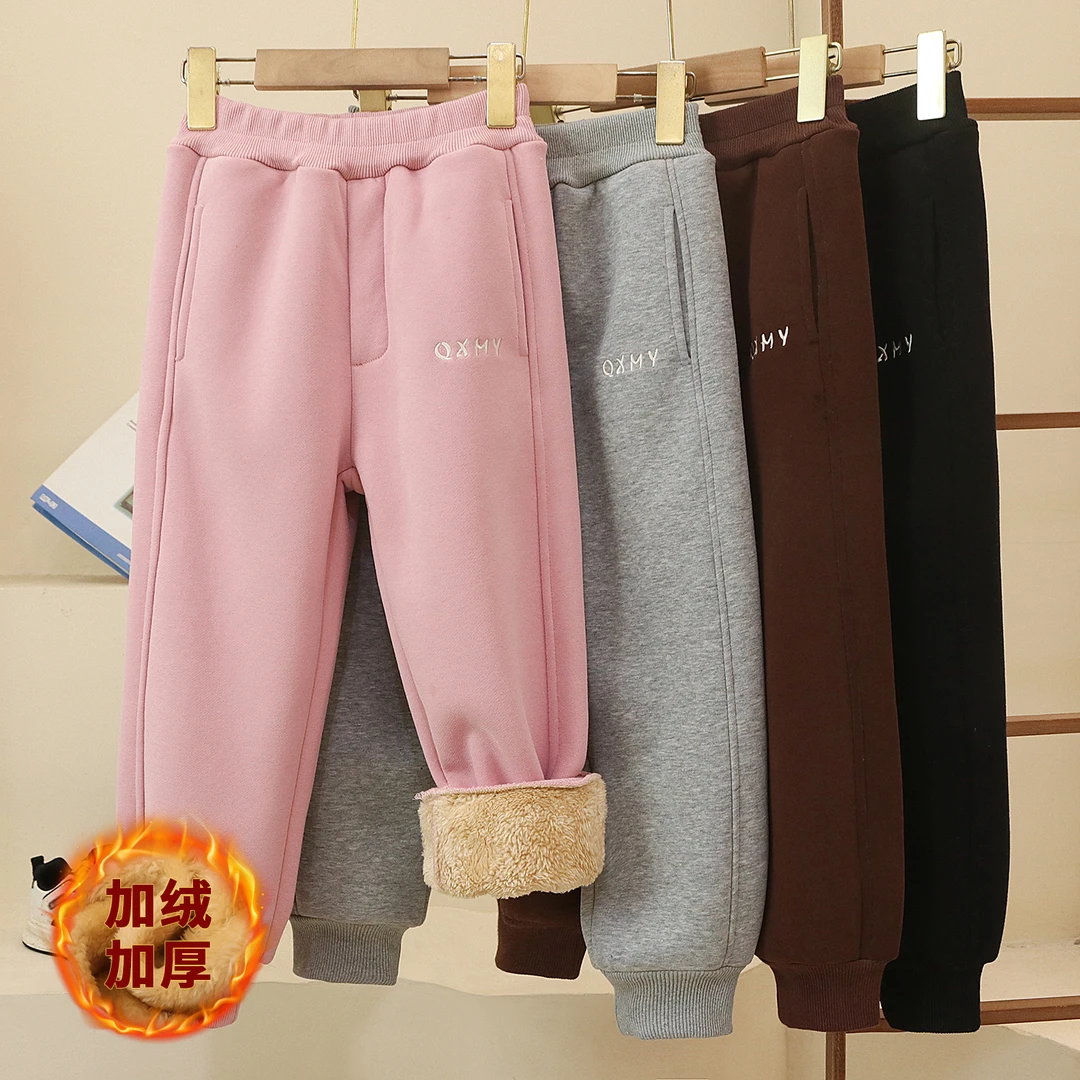 冬款加厚加绒升级款保暖裤子男童女童加绒加厚长裤2024儿童棉裤