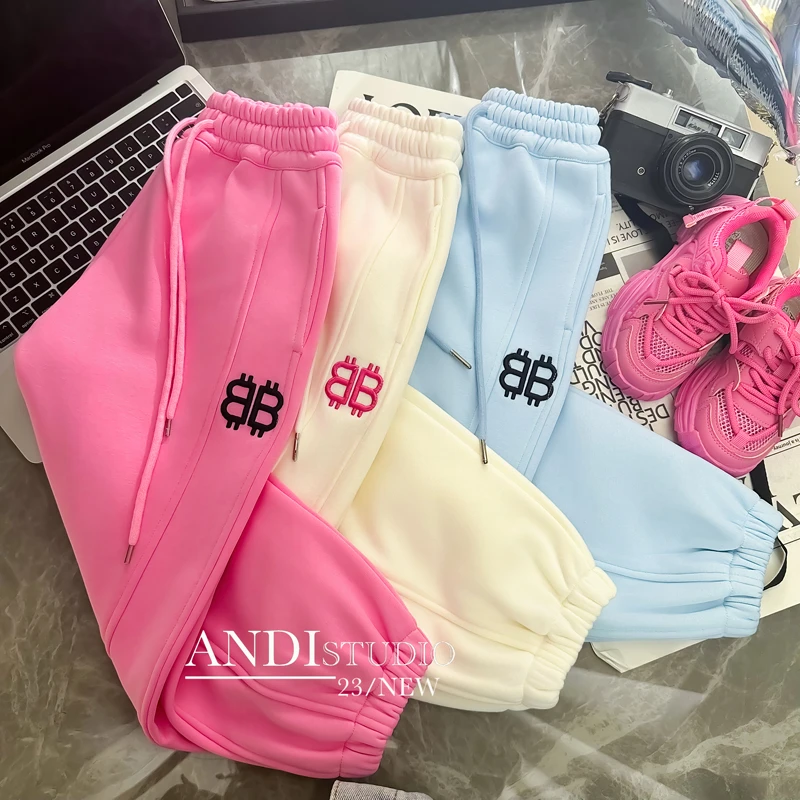 〖ANDI〗订制冬季中大童新款字母B加绒休闲裤1825
