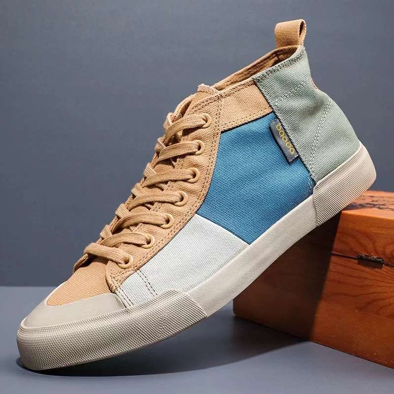 春夏季防滑平底潮流校园耐磨薄款轻便爆款鞋子男男士帆布鞋拼色鞋