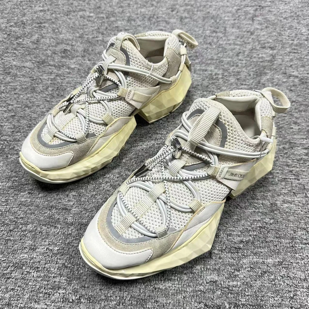 JIMMY CHOO/吉米周35码/诺曼女鞋折扣 白色时尚休闲解构老爹鞋489