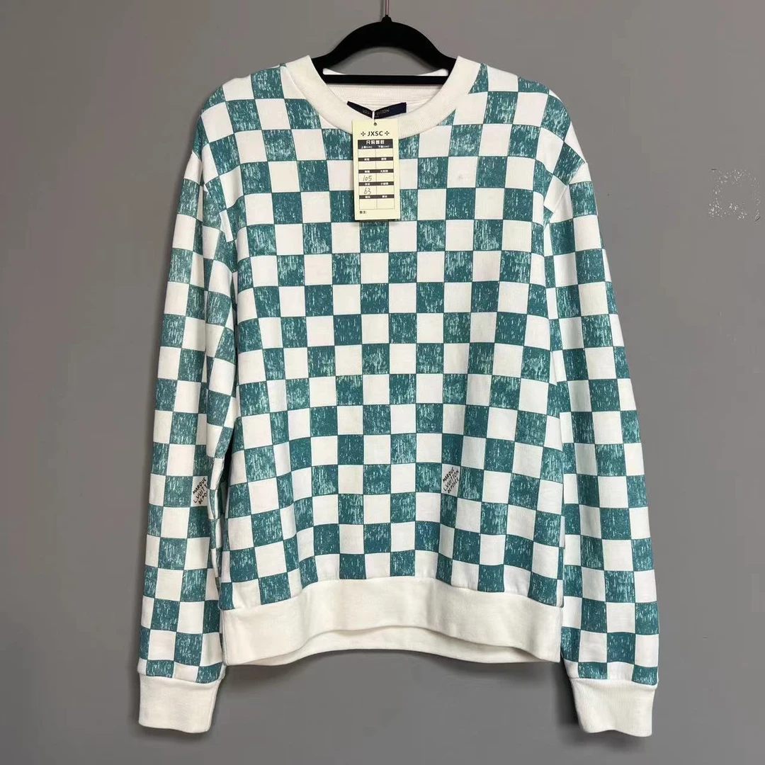 【聚星甄选】LouisVuitton/路易威登休闲圆领格子卫衣 xs码 jsxc147