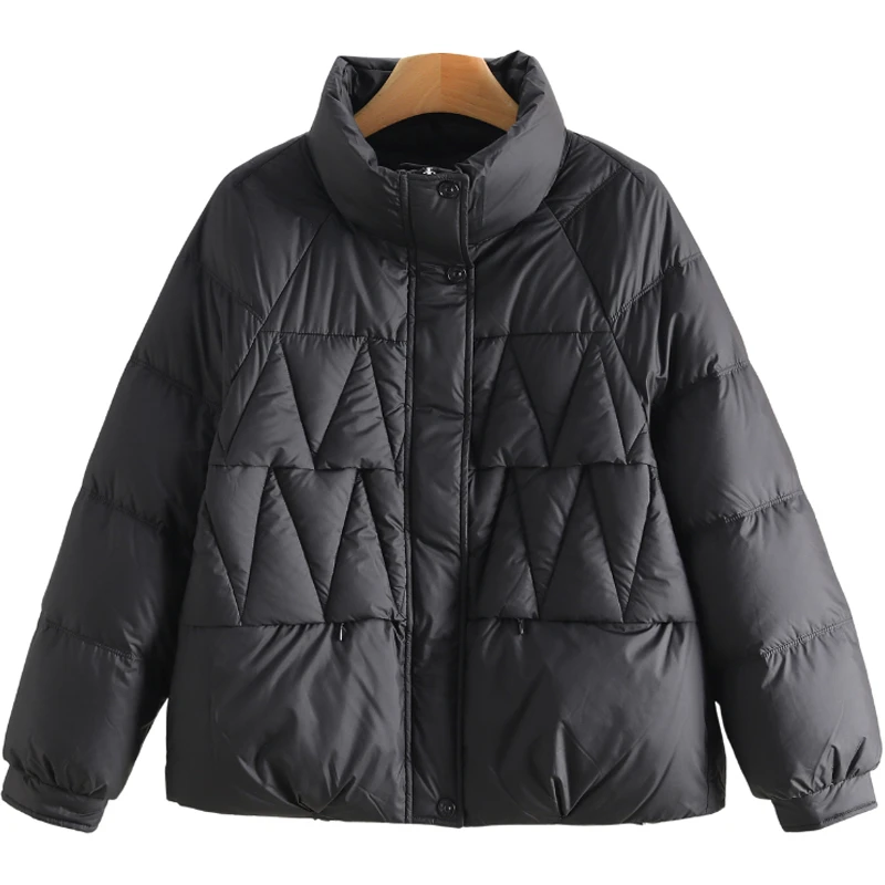 【伍莎-自营】通勤直筒立领短款羽绒服#WLY48H077