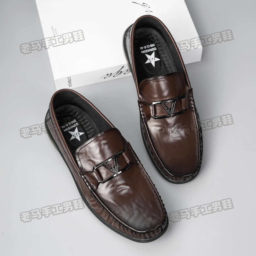 2024夏季新款懒人豆豆鞋休闲透气商务男鞋一脚蹬驾车鞋软底85313