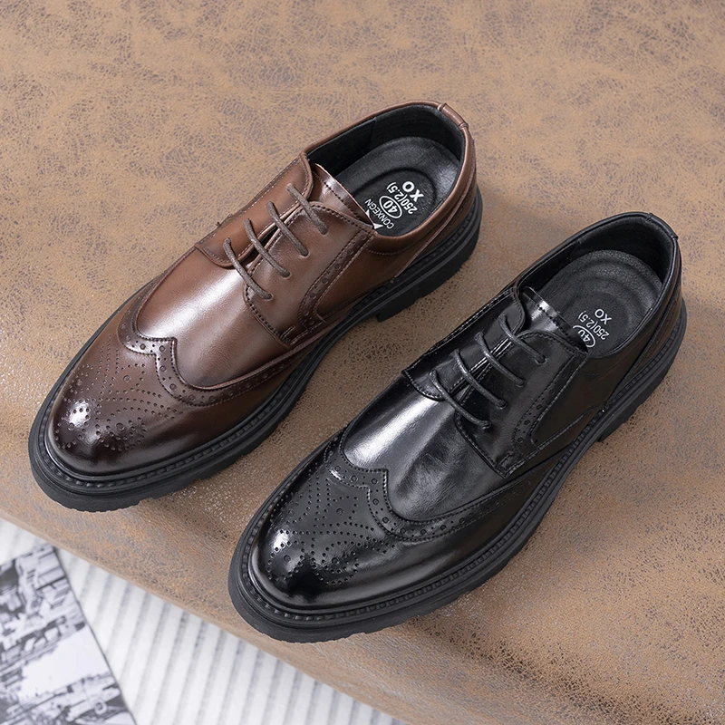春季布洛克雕花男士商务正装皮鞋软皮休闲英伦风新郎男鞋85113