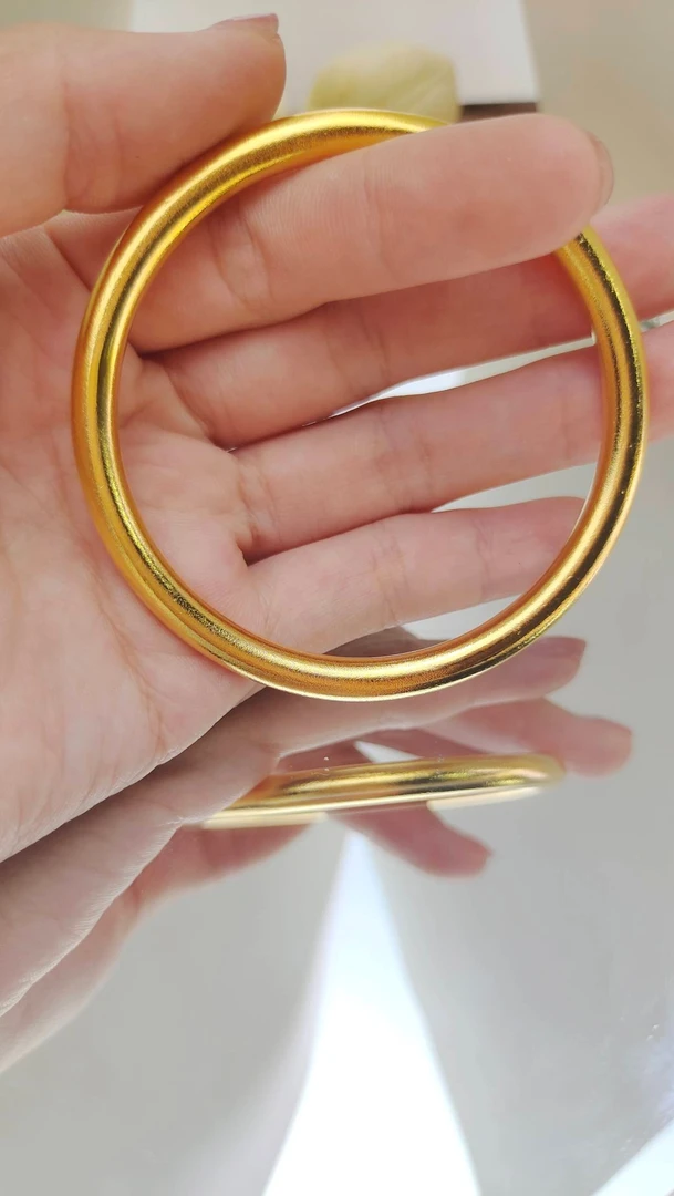 合金手镯 女款古法素圈传承时尚经典金色