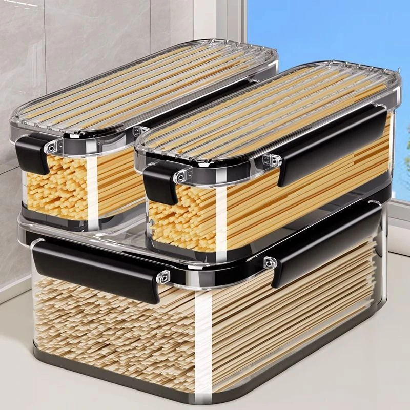 面条收纳盒食品级冰箱装挂面意面杂粮密封盒厨房姜蒜透明储物罐子