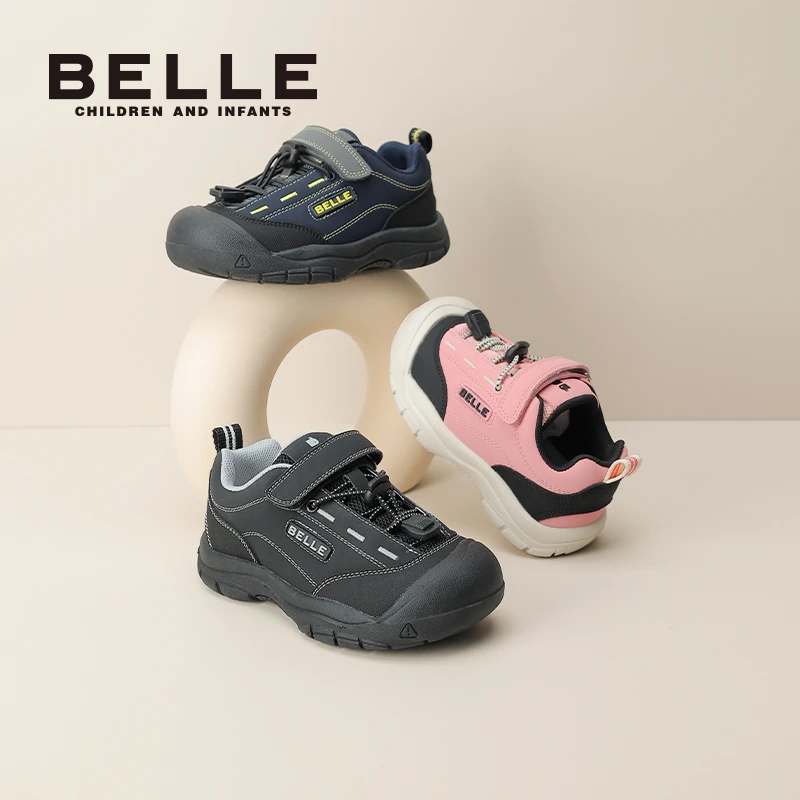 百丽童鞋男女童运动鞋新款小童户外防滑鞋时尚休闲鞋跑步鞋DE3832
