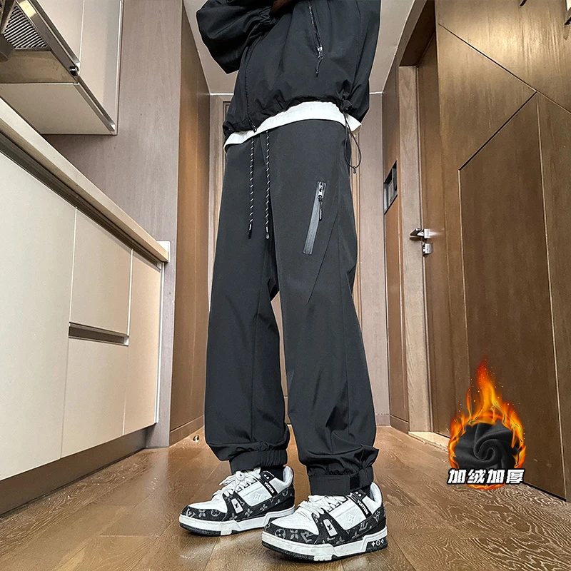 男士秋冬直筒束脚运动工装长裤子户外登山休闲美式机能冲锋裤宽松