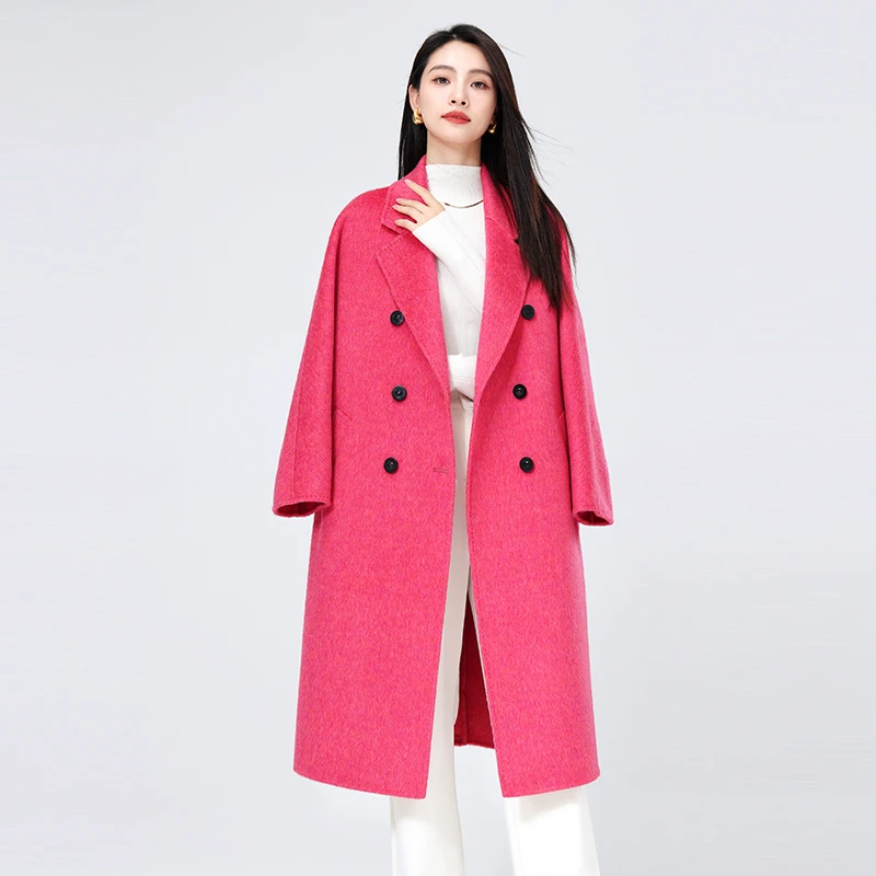 【801长】M家四大金刚雅丹风双面呢秋冬长款毛呢反季大衣女801B