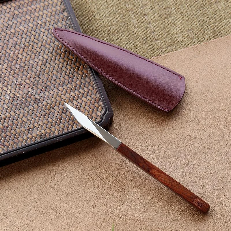 物姿茶刀普洱茶茶刀三件套茶勺茶夹大马士革茶具配件一套撬茶刀