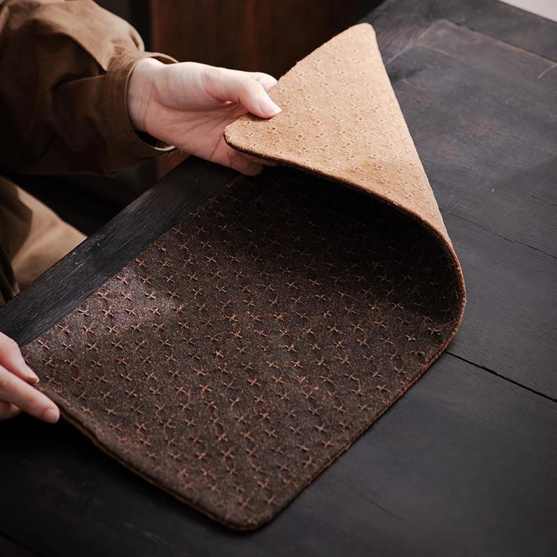 香云纱茶席桌旗禅意复古双面干泡垫新中式防水长条茶桌布艺批发