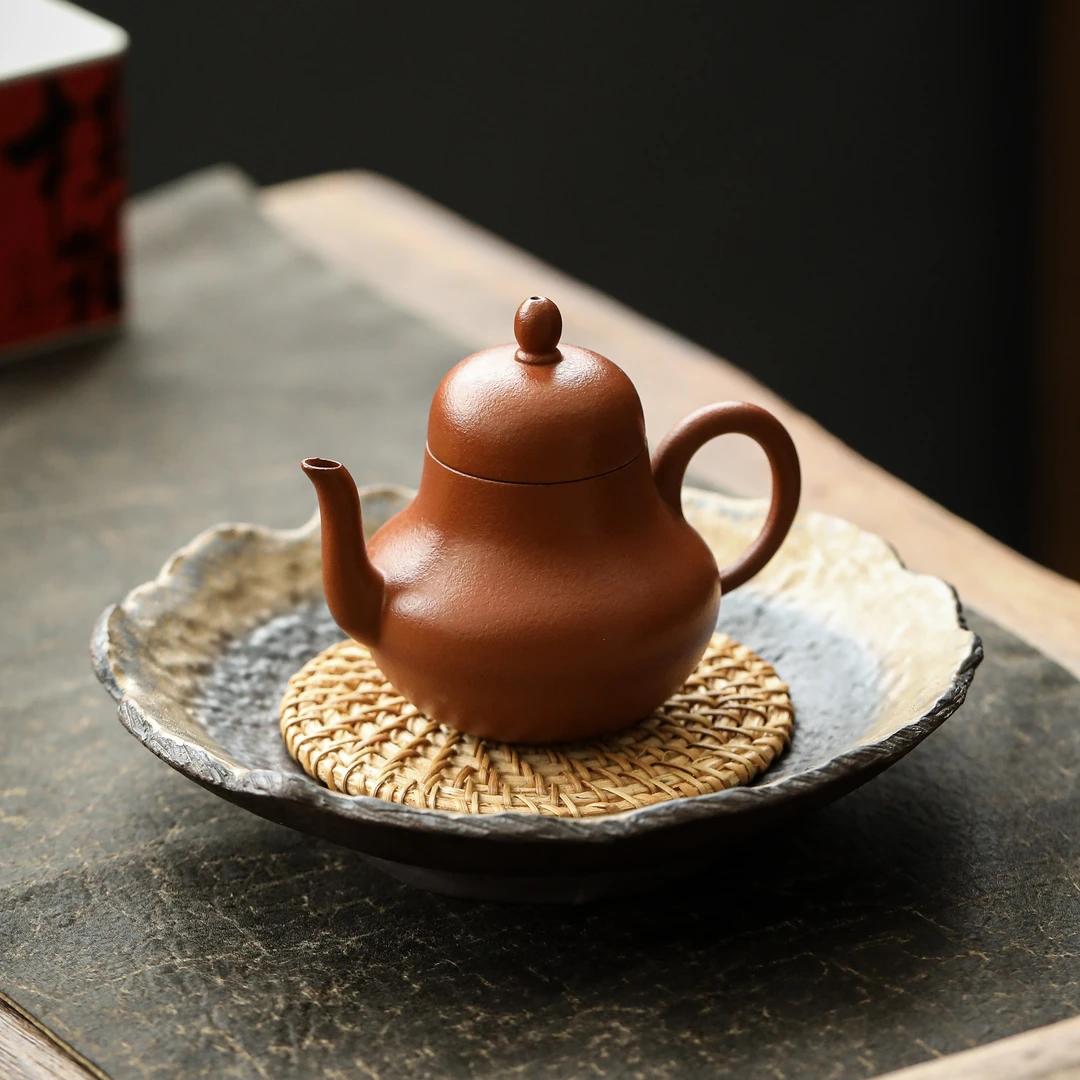 日式粗陶壶承干泡台紫砂壶托底座中式蓄水茶台茶承壶垫复古茶托盘