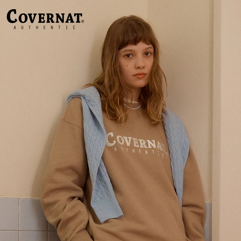 COVERNAT情侣圆领套头卫衣上衣字母LOGO休闲上衣情侣款0000CR02