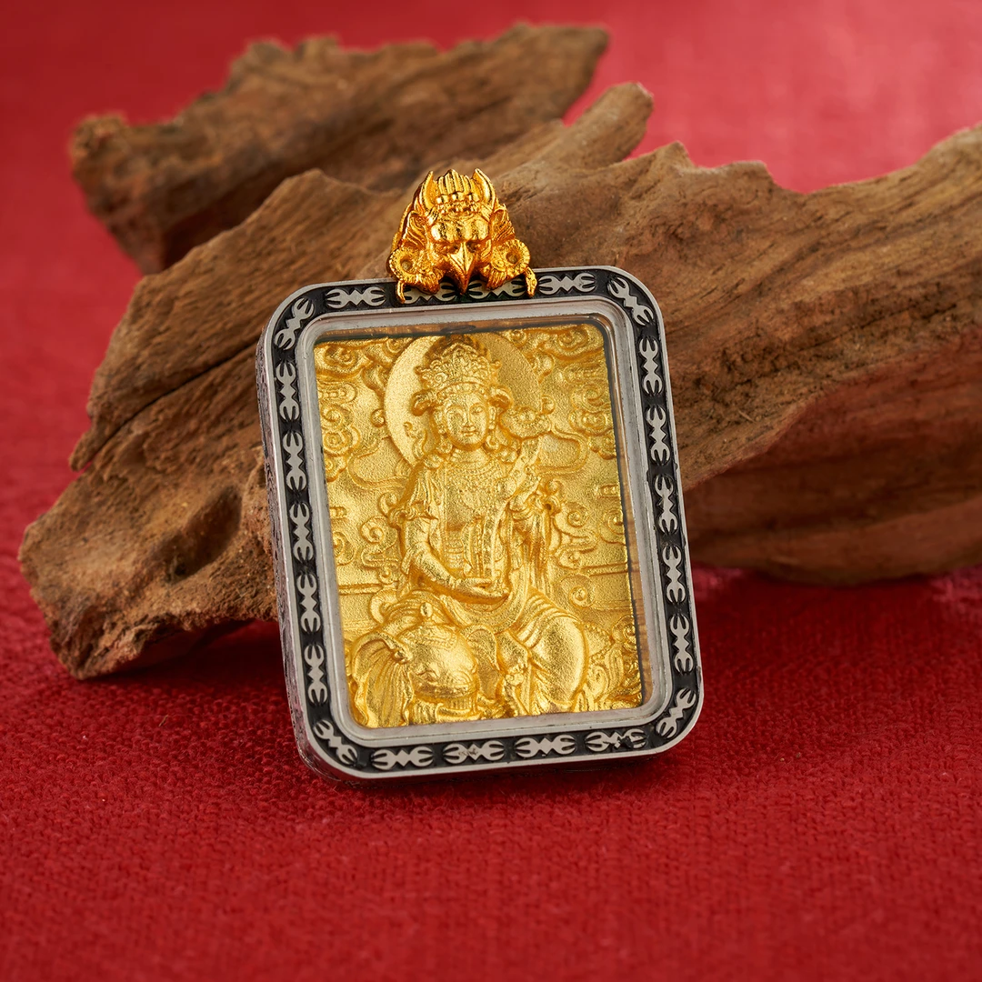 钛钢项链 【单独金色吊坠】生肖牌项链男士礼物挂件手工气质古法