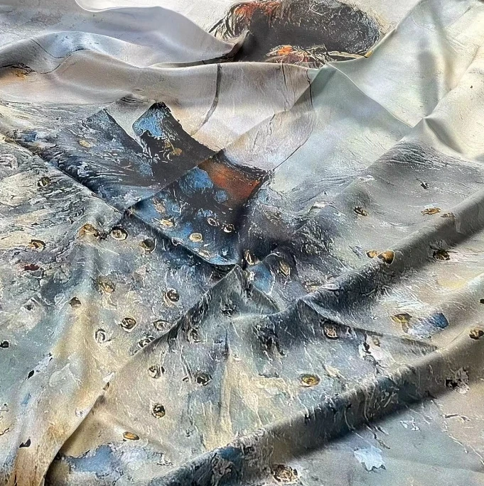 110缎面方巾-云枝 106cm丝巾