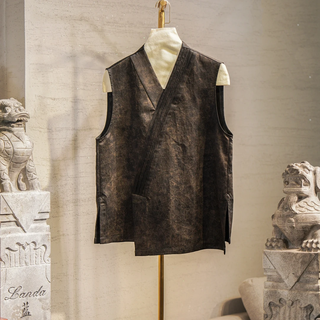 蓝大【墨轩】文艺桑蚕丝马夹6095百搭夏季无袖