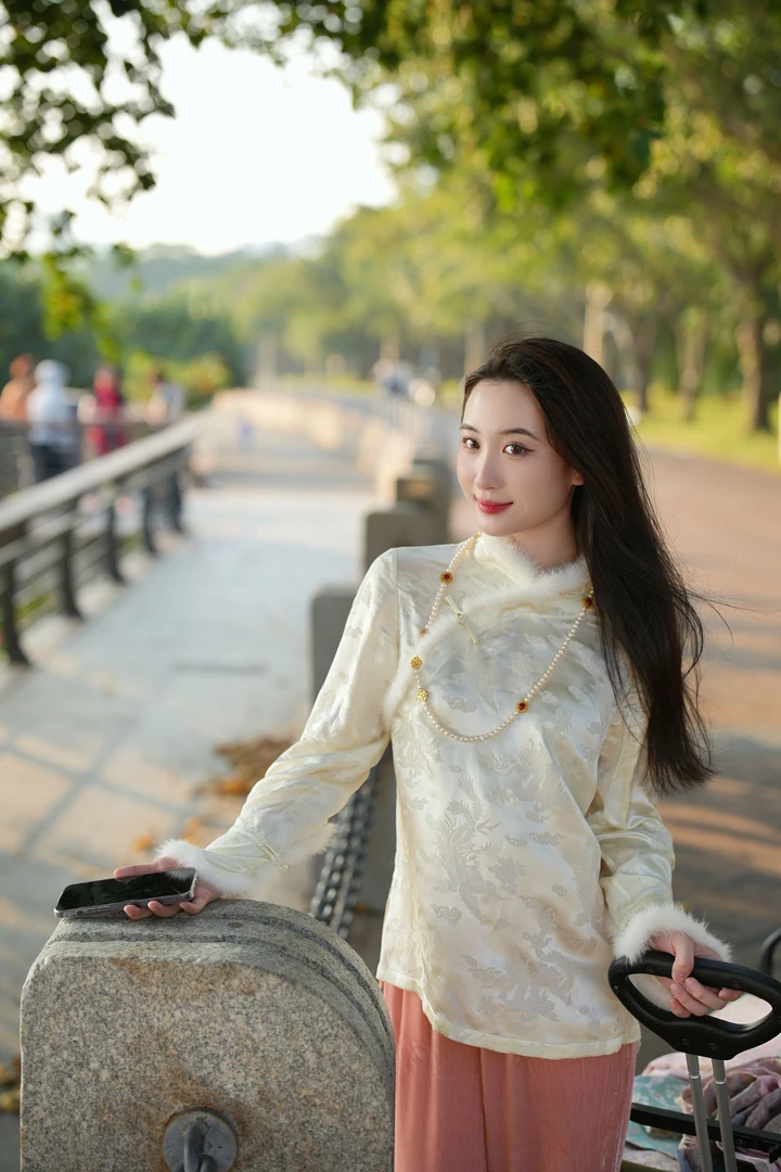 蓝大【思易】桑蚕丝新中式长袖上衣7251