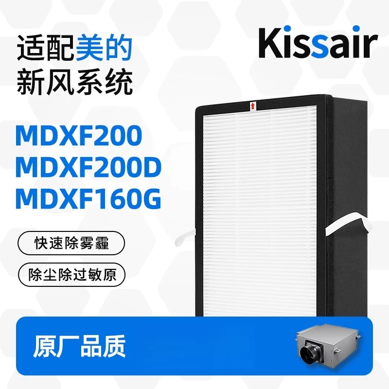 适配美的新风机系统滤芯MDXF200D/200/160G过滤网集尘除pm2.5