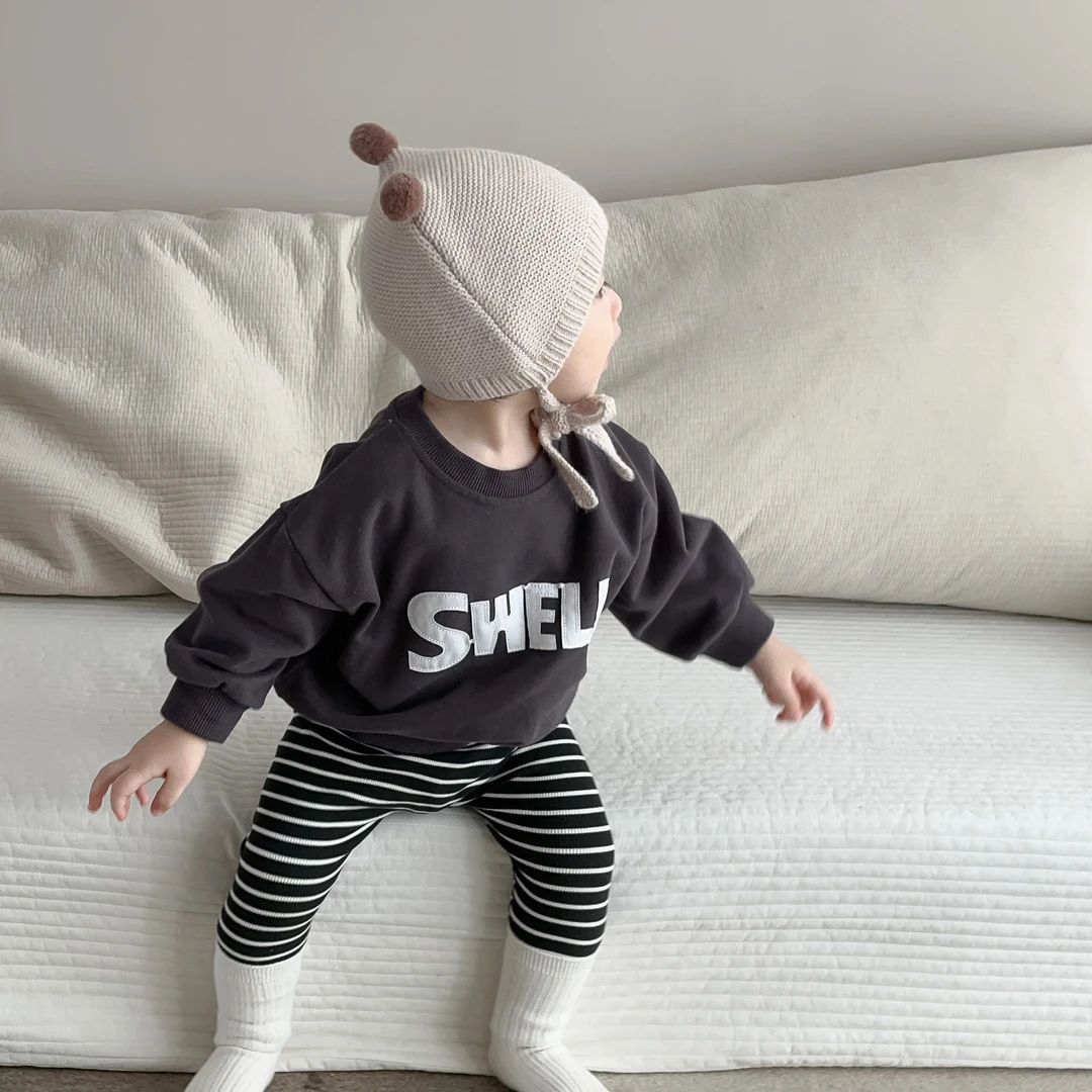 宝宝外出服婴童秋季衣服秋装韩版童装婴儿字母卫衣打底裤套装