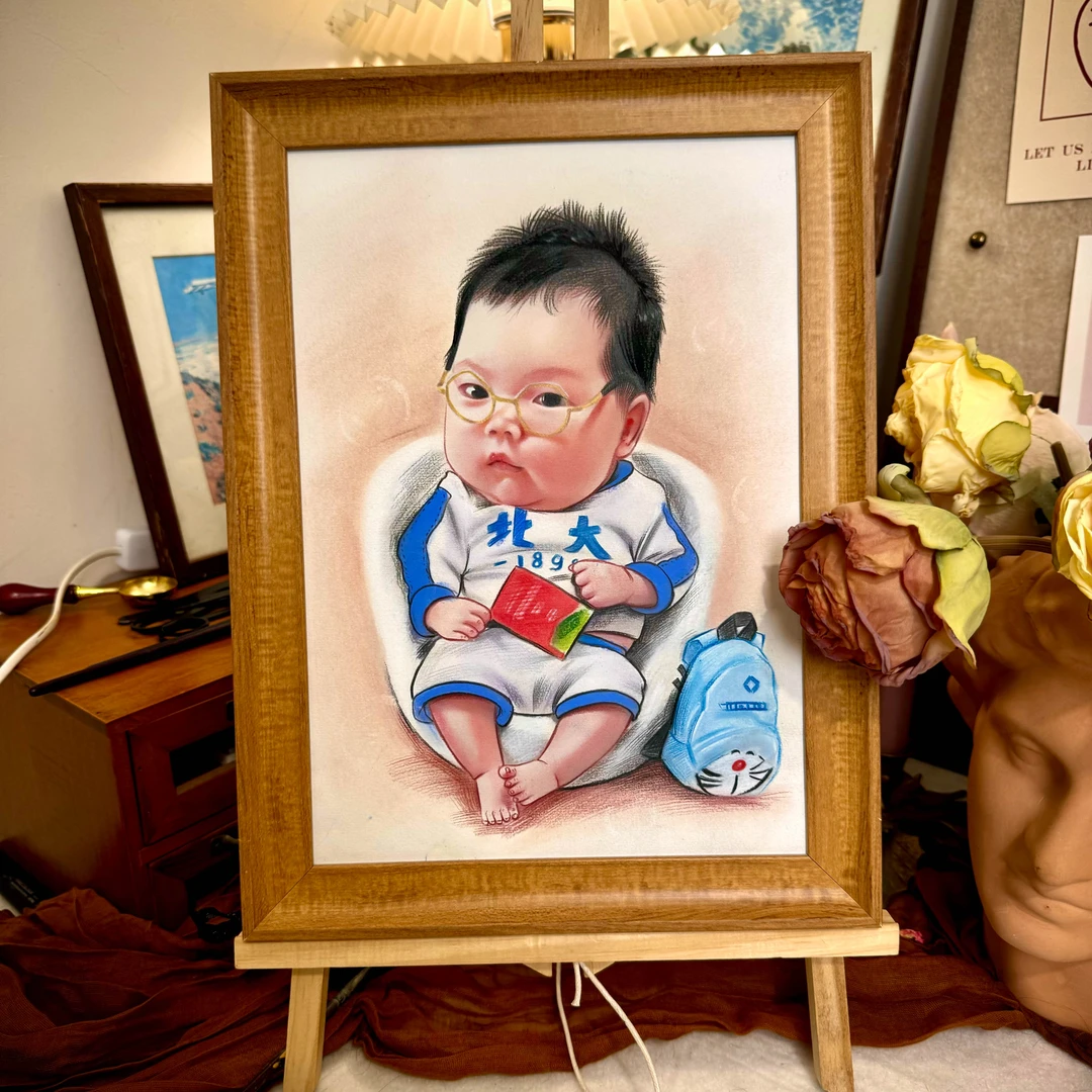 金榜题名系列-宝宝胎毛画定制胎毛发纪念品新生婴儿满月百天纪念