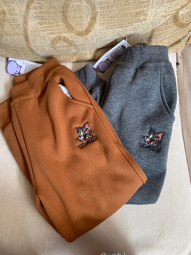 小猫男女加绒卫裤