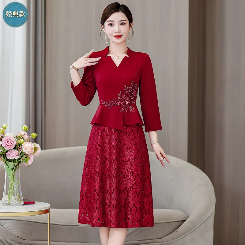 新款高贵连衣裙秋婚礼婚宴礼服修身高档显瘦气质长袖高端女款长裙