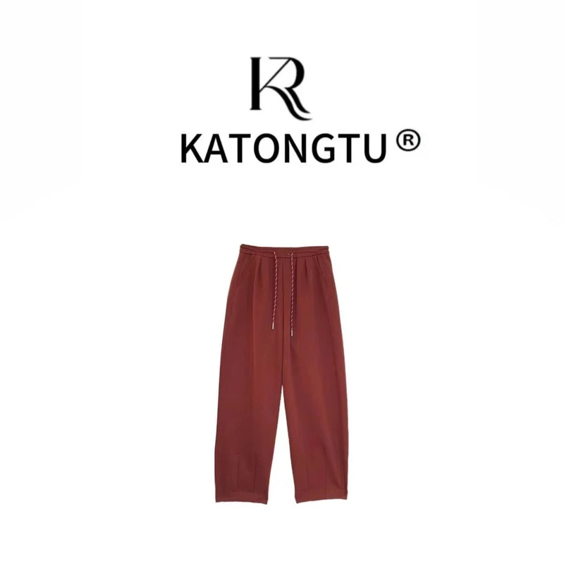 katongtu/卡通兔 【美式弯刀】秋季新款高腰显瘦宽松休闲裤 YN24270