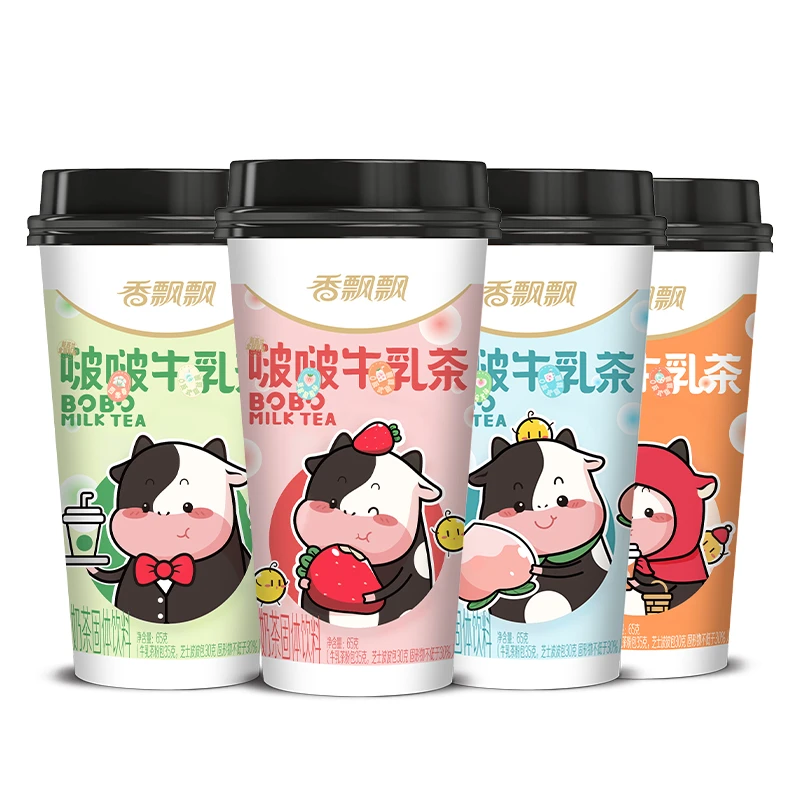 【QQ弹弹】香飘飘奶茶 啵啵牛乳茶6杯冲饮散杯整箱装  多口味tz