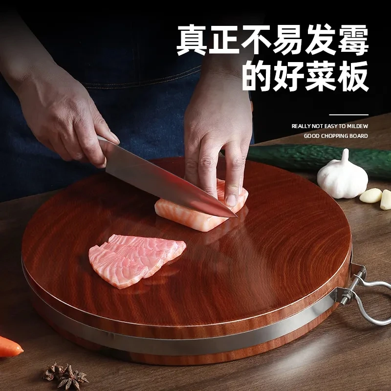 铁木加厚切菜板板砧板抗菌正宗实木子圆形越南厨房用品防霉家用