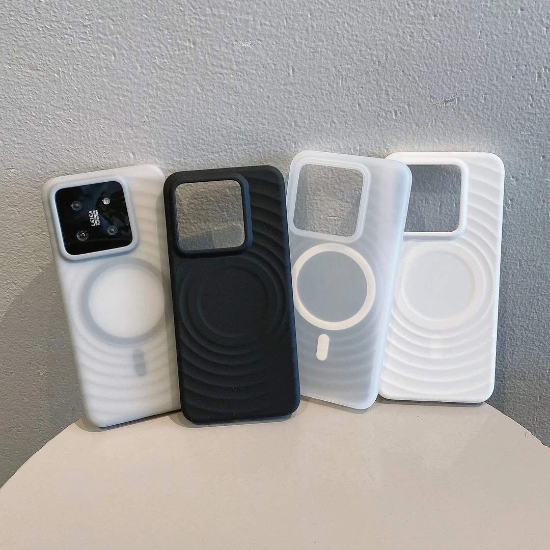 适用小米14pro简漾磁吸超薄手机壳纯色防摔简约肤感防滑高级软壳