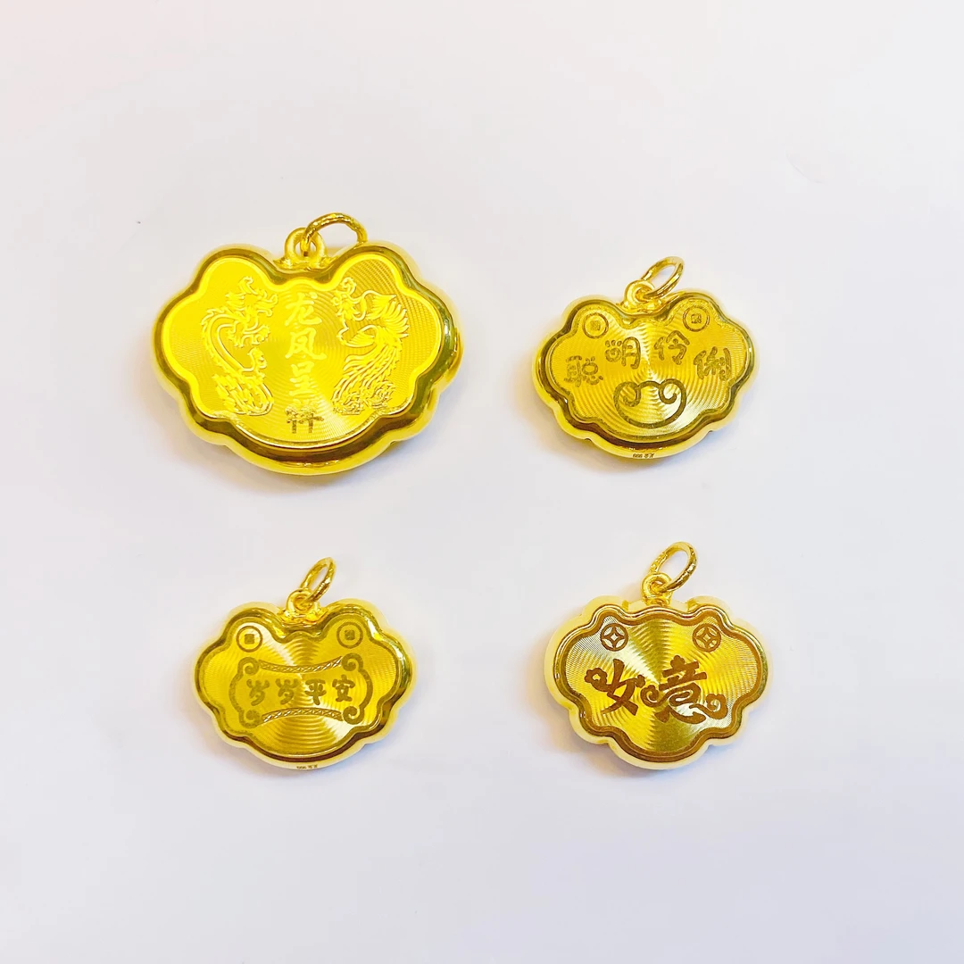 足金999  传承时尚精品锁包黄金吊坠