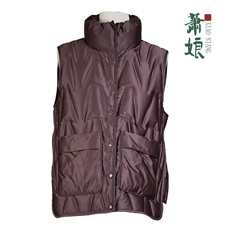 萧娘【‌云逸】鹅绒新中式桑蚕丝秋冬马甲国风外套XN2269