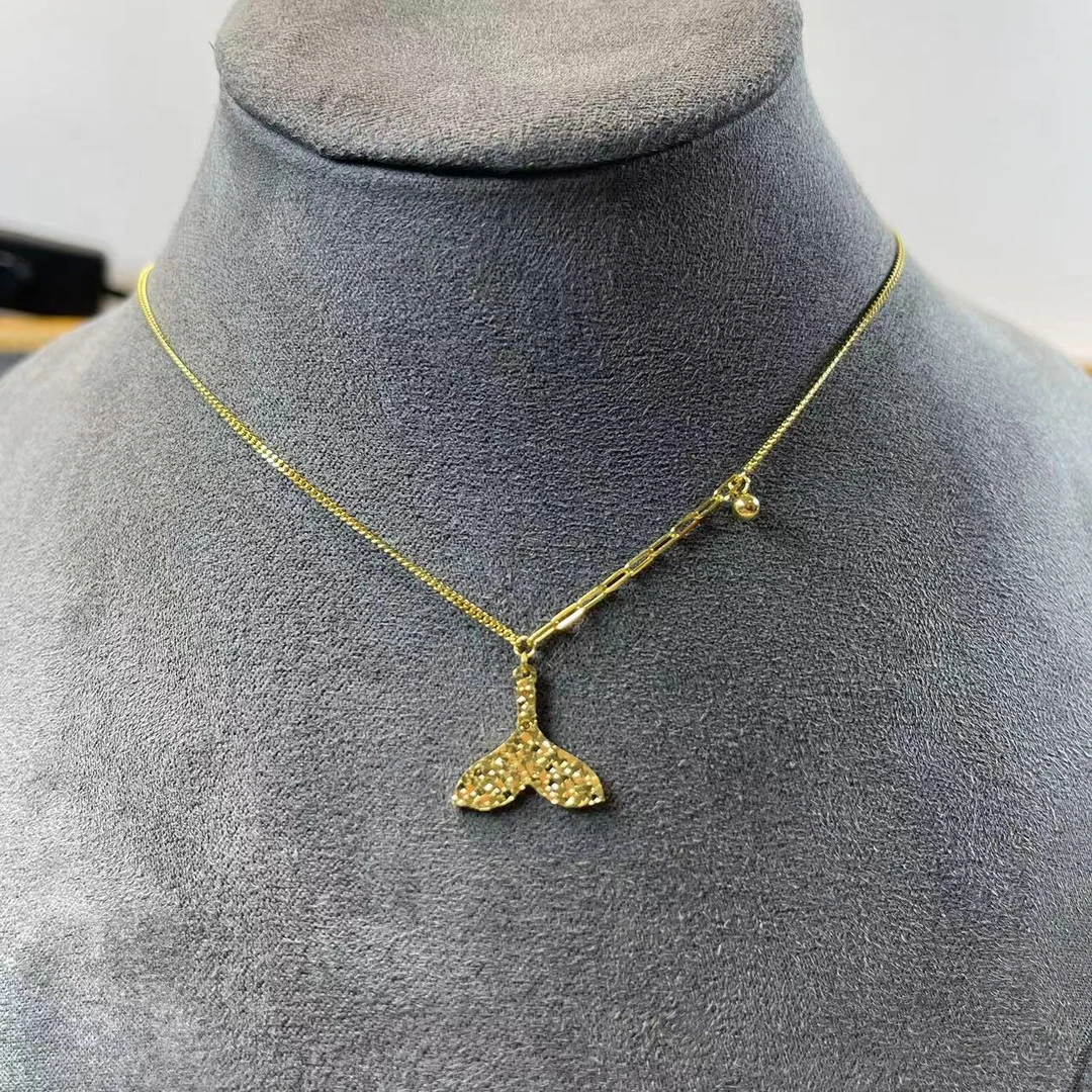 足金999 鱼尾套链 碎碎金