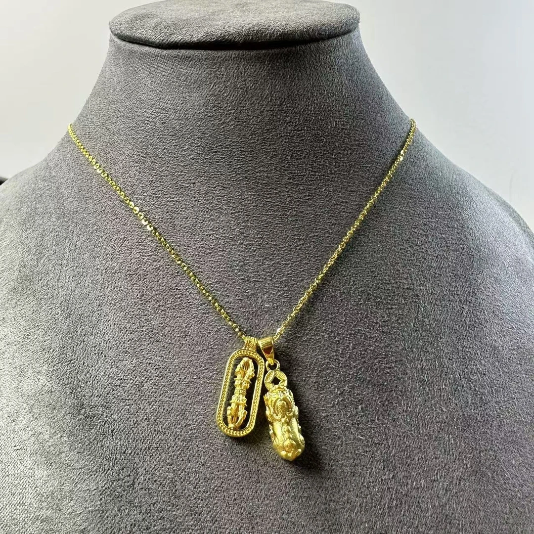 足金999 貔貅金刚杵套链