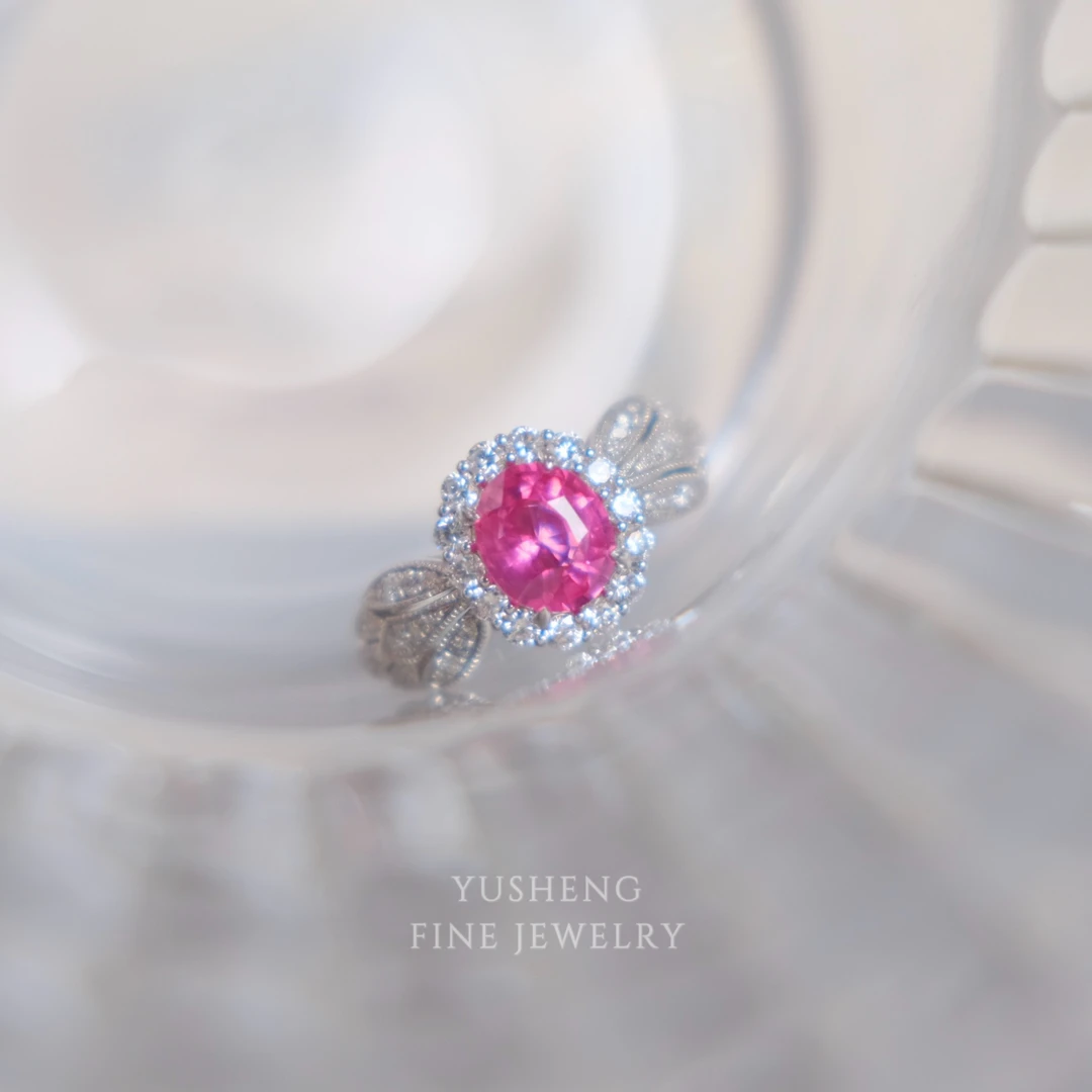 18K金镶嵌天然尖晶石戒指 马亨盖 莲花色vb guild1110