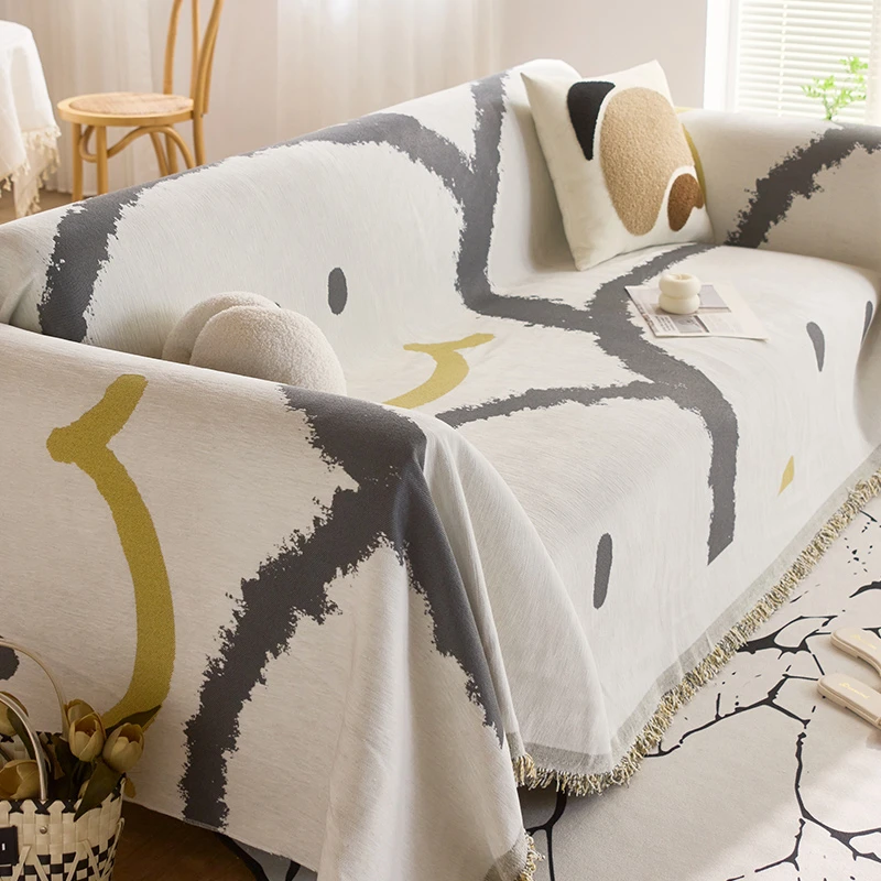 【雪人兄弟】新款加厚防猫抓万能通用型沙发巾一片式全盖雪尼尔