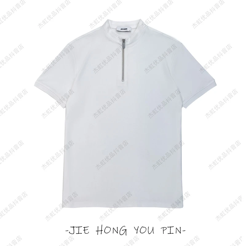 杰虹优品新款男夏季连帽拉链短袖百搭重工情侣款男2520