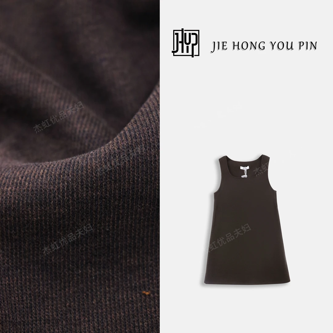 冬季新款背心裙长款连衣裙针织时尚休闲无袖圆领27770