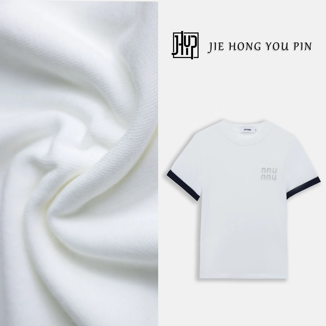 【心愿T】新款简约时尚通勤百搭韩系刺绣T恤235638