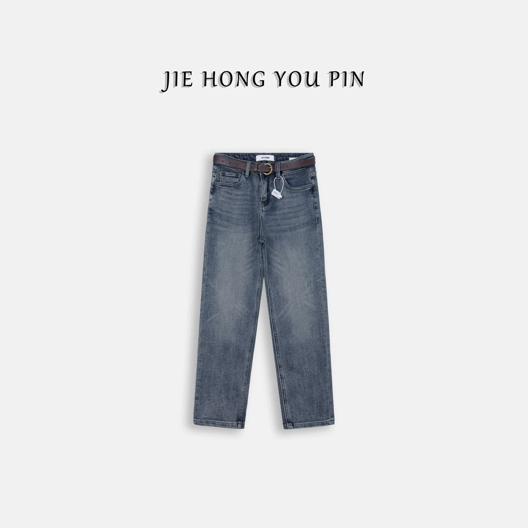 复古显高九分裤女2023秋季新款直筒牛仔裤8910