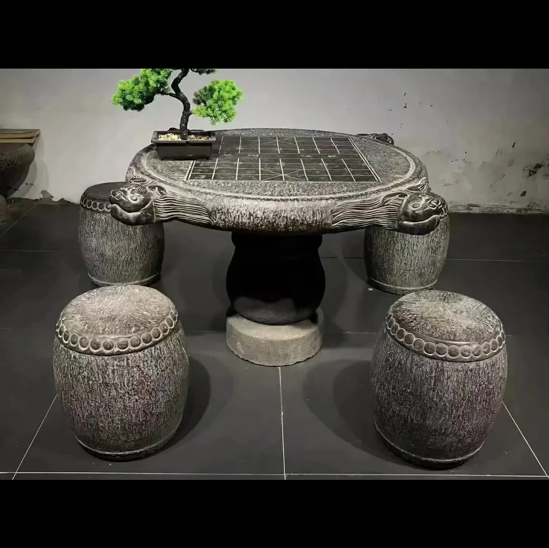 青石一桌四凳子（包邮不管卸车）桌子古典户外