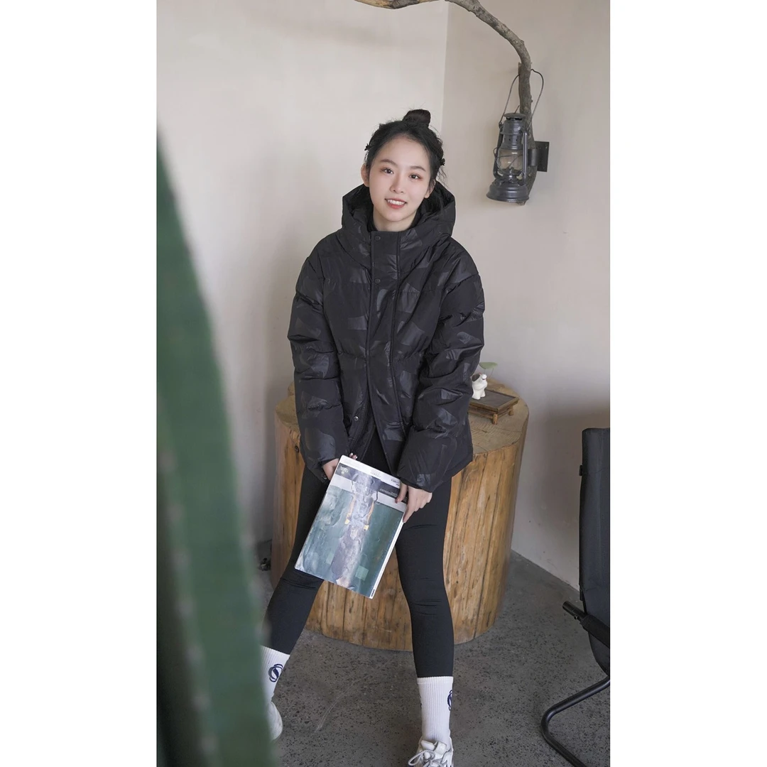 didiaoshehua新款迷彩国潮连帽时尚休闲保暖外套羽绒服冬季短款