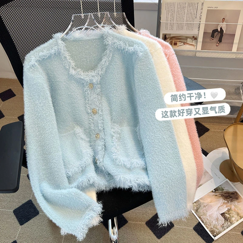 小香风开衫针织外套女2024秋季新款独特别致设计感甜美小清新上衣