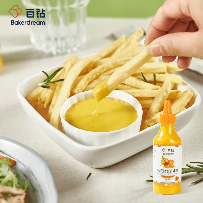 百钻韩式蜂蜜芥末酱280g/瓶 挤压瓶装黄芥末蘸酱炸鸡沙拉调料