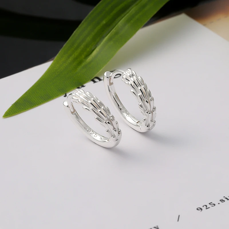 925银耳饰 气质男生耳环百搭小众简约麦穗耳环个性精致素款