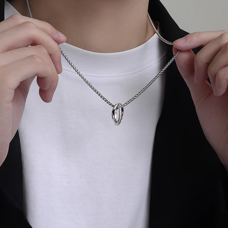 吊坠足银 灵蛇小众设计感项链男冷淡风简约酷潮个性时尚气质百搭