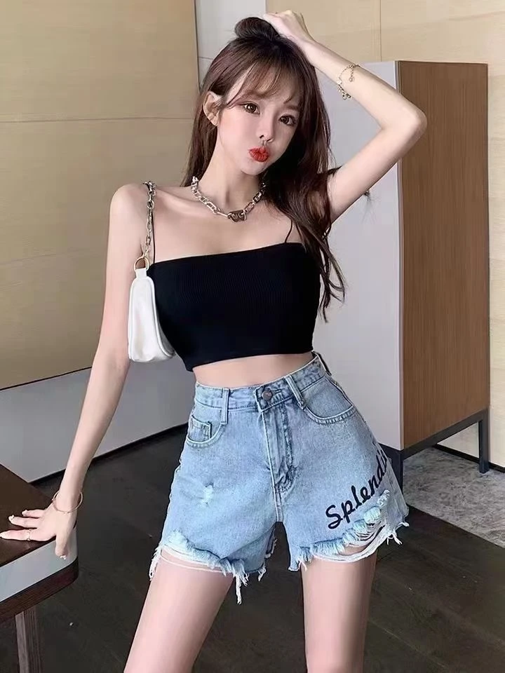 时尚精品夏季女装显瘦辣妹薄款短款休闲百搭外穿高腰不规则