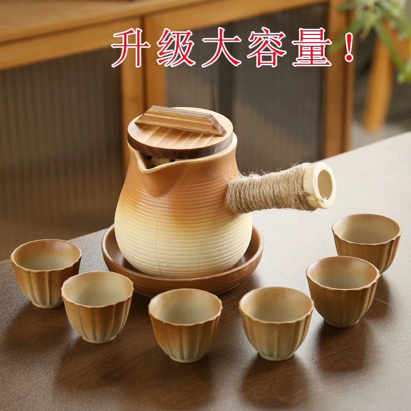 【带盖】烤奶茶罐罐壶围炉烤火炉全套侧把壶大容量可干烧煮茶壶套装
