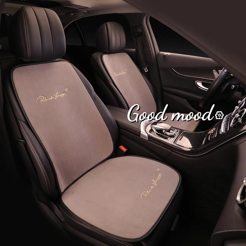 汽车坐垫座套四季通用车内座垫女神半包座椅垫子翻毛皮毛绒高级感